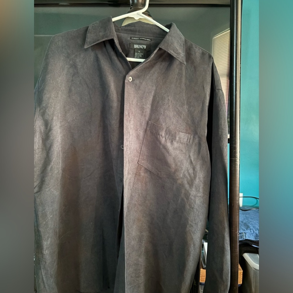 Men's Charcoal Casual Button Down Shirt